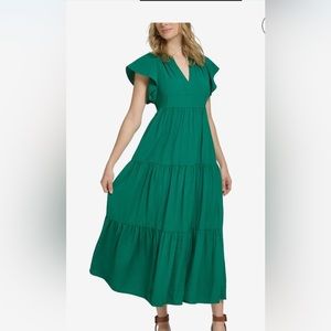 Calvin Klein Tiered Gauze Maxi Dress